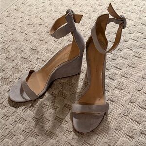 Gianvito Rossi Light Gray Wedge Sandals